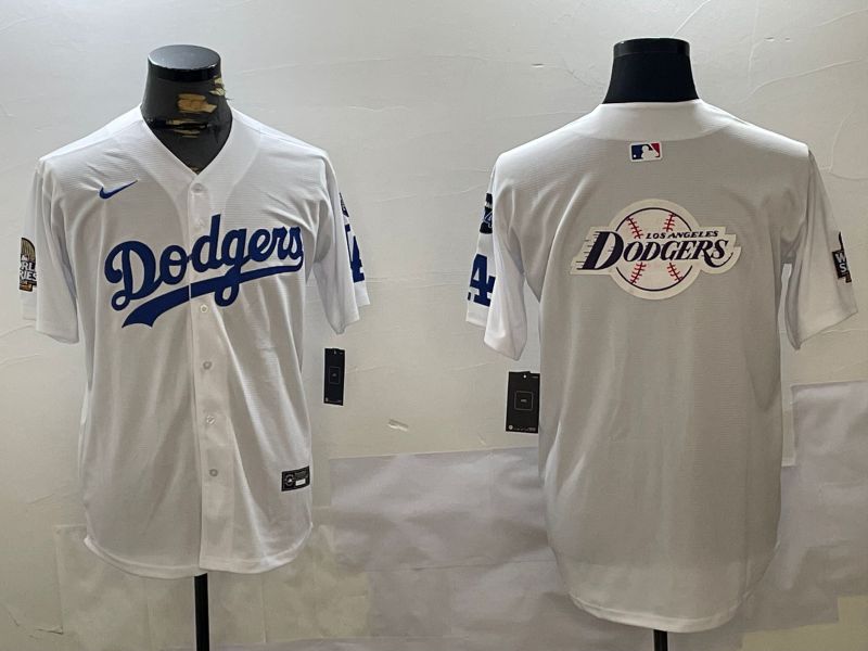 Men Los Angeles Dodgers Blank White Game 2024 Nike MLB Jersey style 11208
